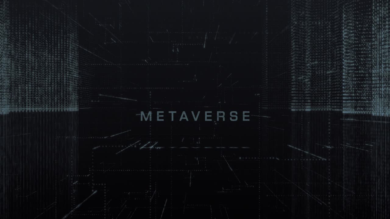 추상 디지털 메타버스 사이버 도시 배경 스 비디오 미국, 기술, 루프 가능한 요소 도시 레이아웃 입자, 추상, 배경