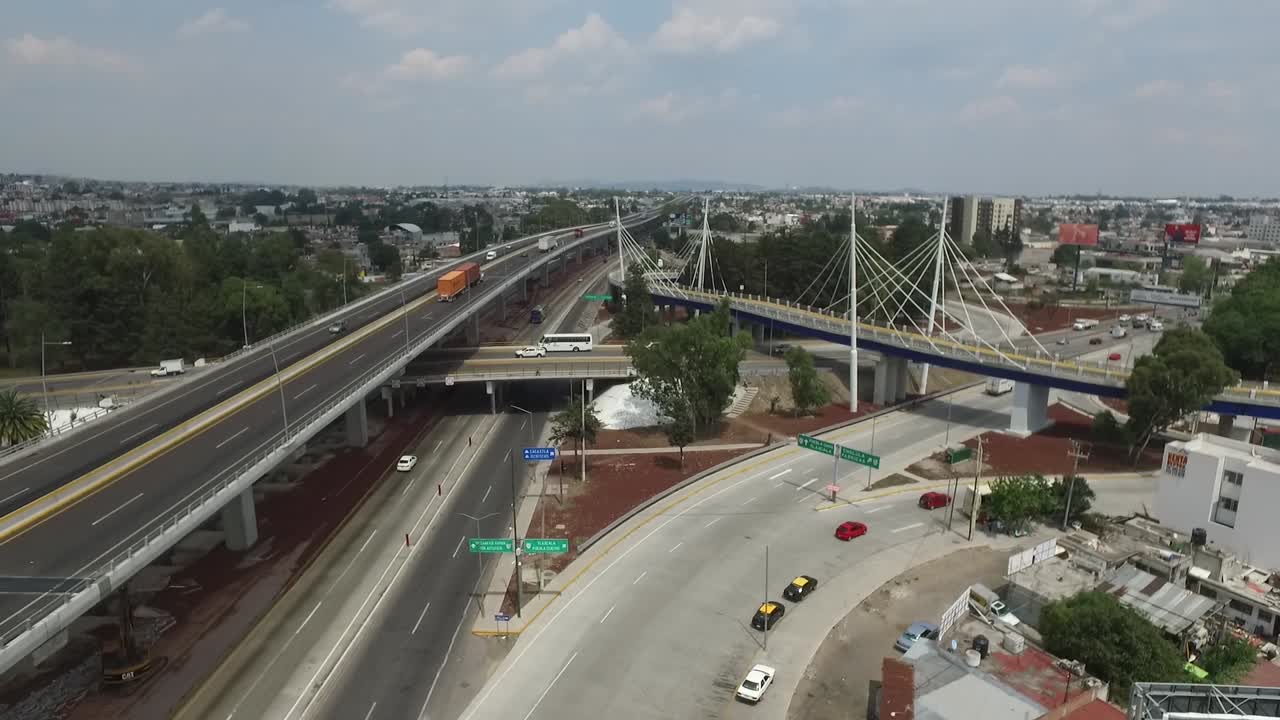 Aerial view of a Mexican road near Mexico City.