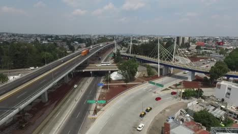 aerial view of a mexican road near mexico city.