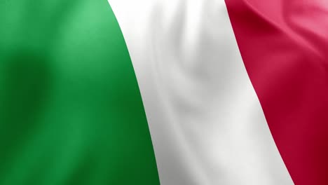close up realistic animation of the italian national flag waving gently. green, white, red vertical stripes. seamless loop for european patriotism, travel, italy