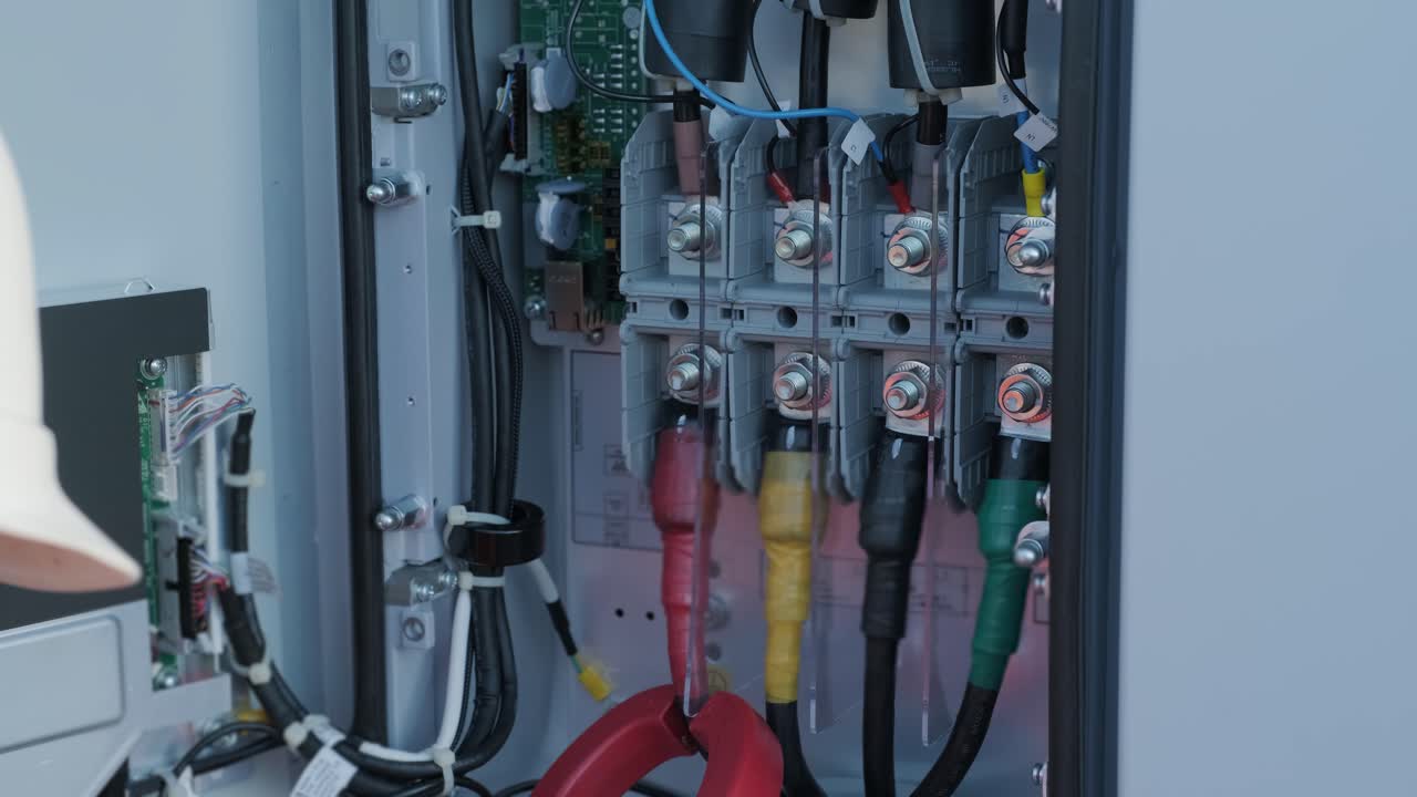 проверка уровней рабочего напряжения в отделении распределительного устройства солнечной панели