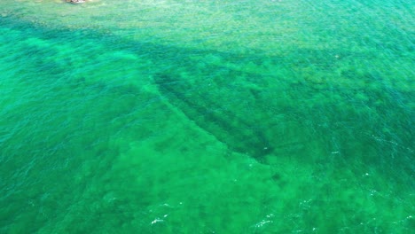 drone shot looking down at the christina nilsson shipwreck