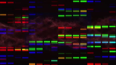 Animation of dna strand over moving columns
