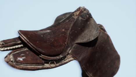 old used vintage leather dressage horse saddle