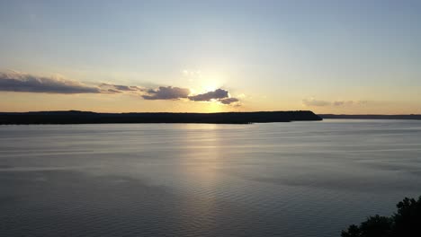 sunset over a calm lake