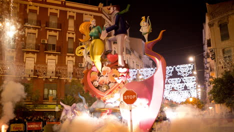 las fallas in valencia where the paper mache statues are burned