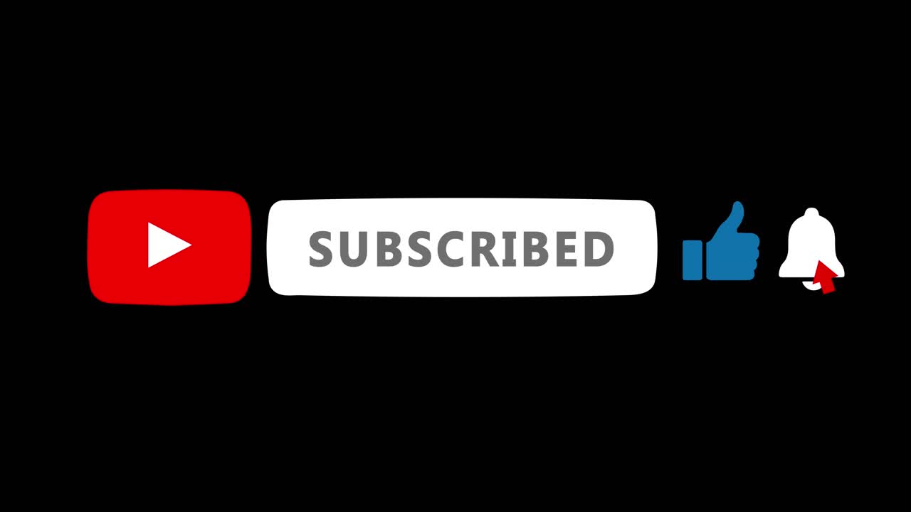 Mouse clicking a subscribe button and bell notification youtube intro subscribe notification button