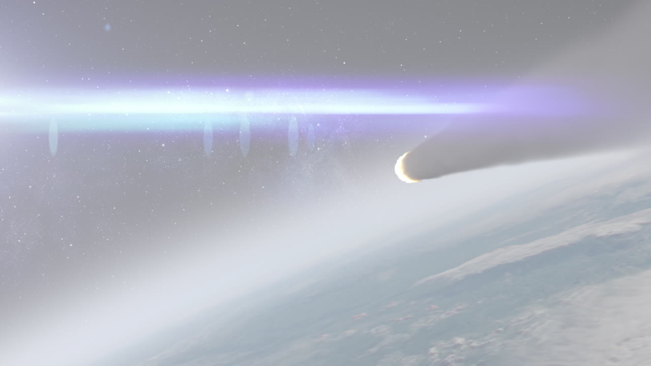 simulación de impacto de un asteroide