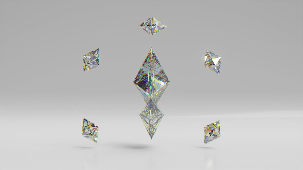 추상 3d 렌더링 화면 다이아몬드