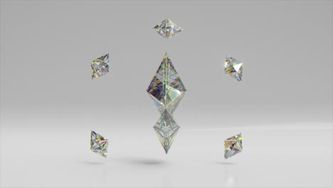 abstracto de diamantes de facetas renderizados en 3d