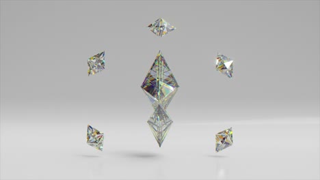 abstract 3d rendered facet diamonds