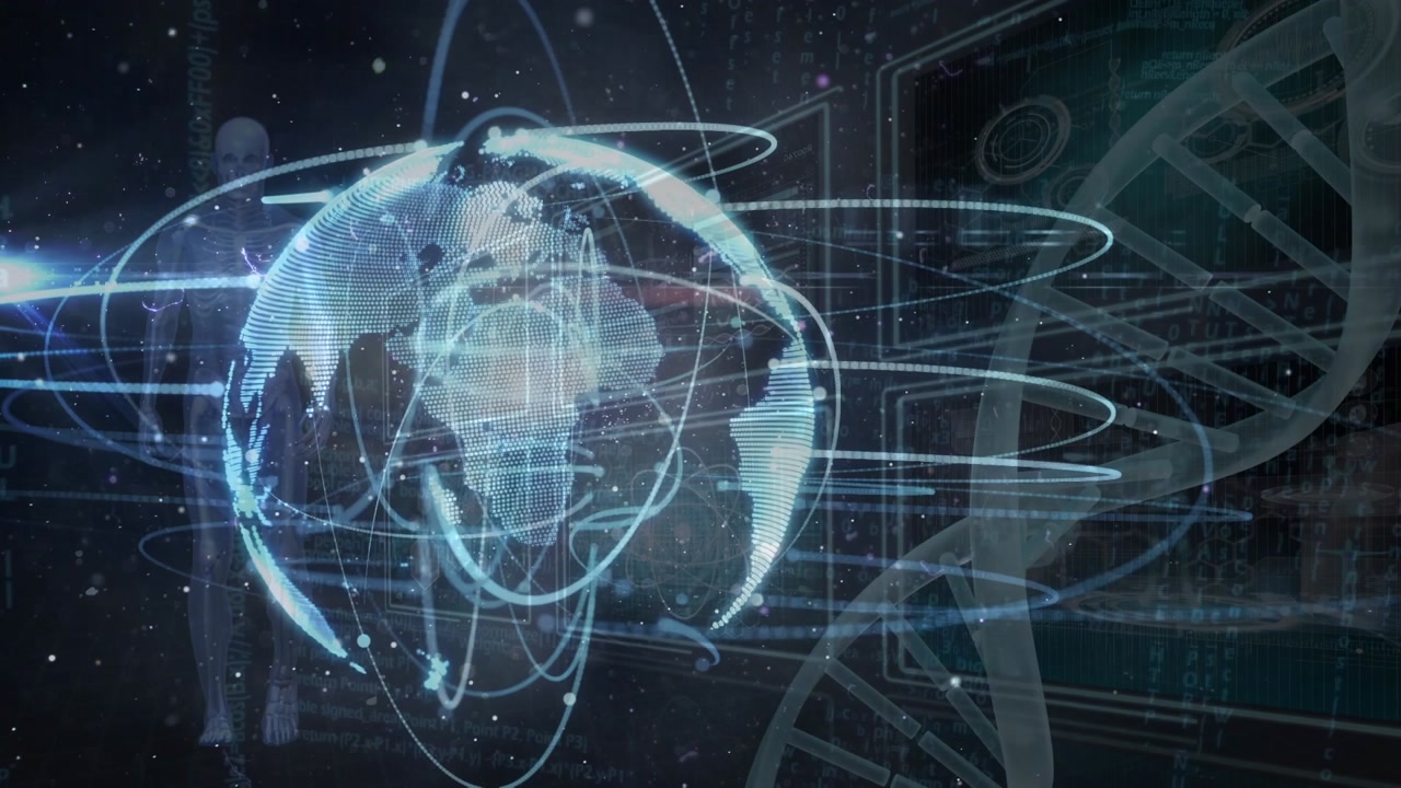 Animation of globe over data processing