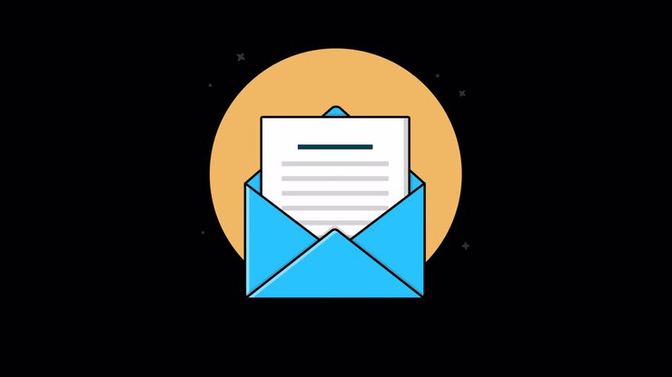 Animated Blue Envelope Opening and Closing with Letter