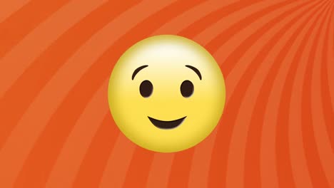 animation of happy emoji over striped background