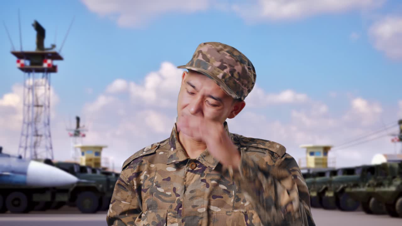 위장 유니폼을 입은 군인