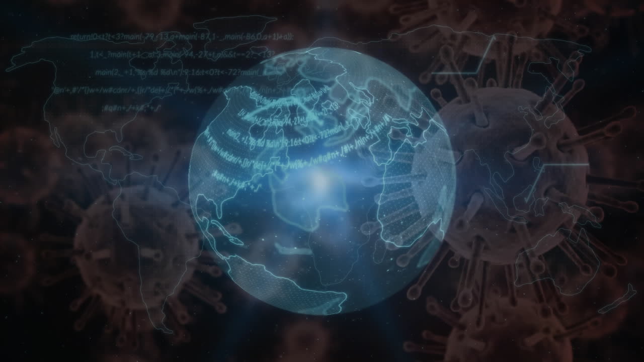 코로나19 세포의 이동에 대한 회전하는 지구상의 데이터 처리