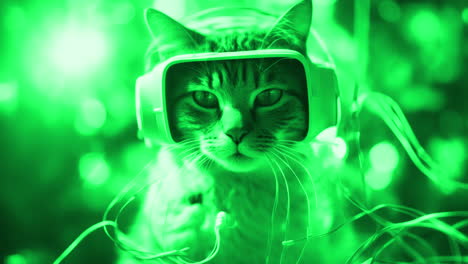 KI-Katzen-Mit-Kopfhörern,-Sonnenbrillen-Und-VR-Headsets