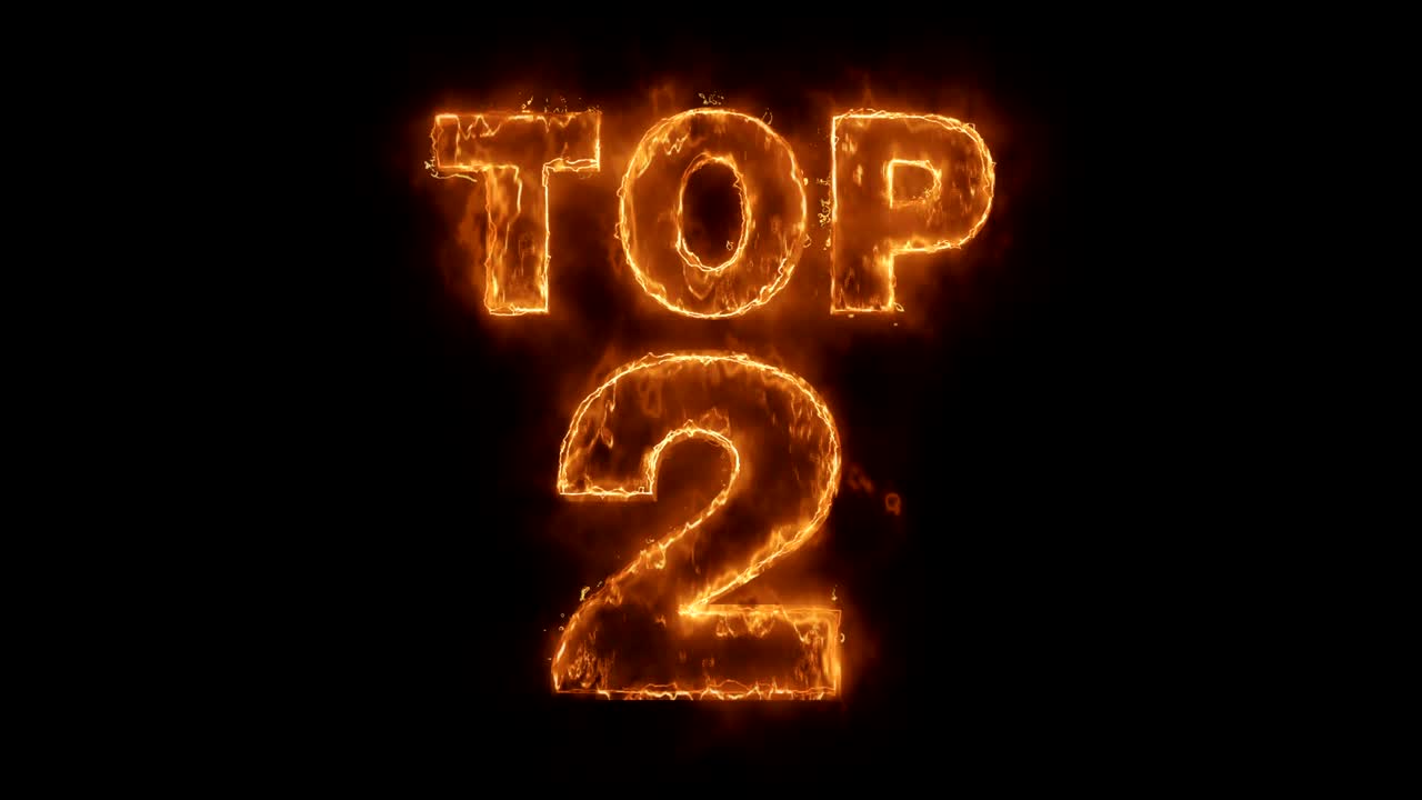 dos palabras animadas calientes que queman un bucle de llamas de fuego realista.