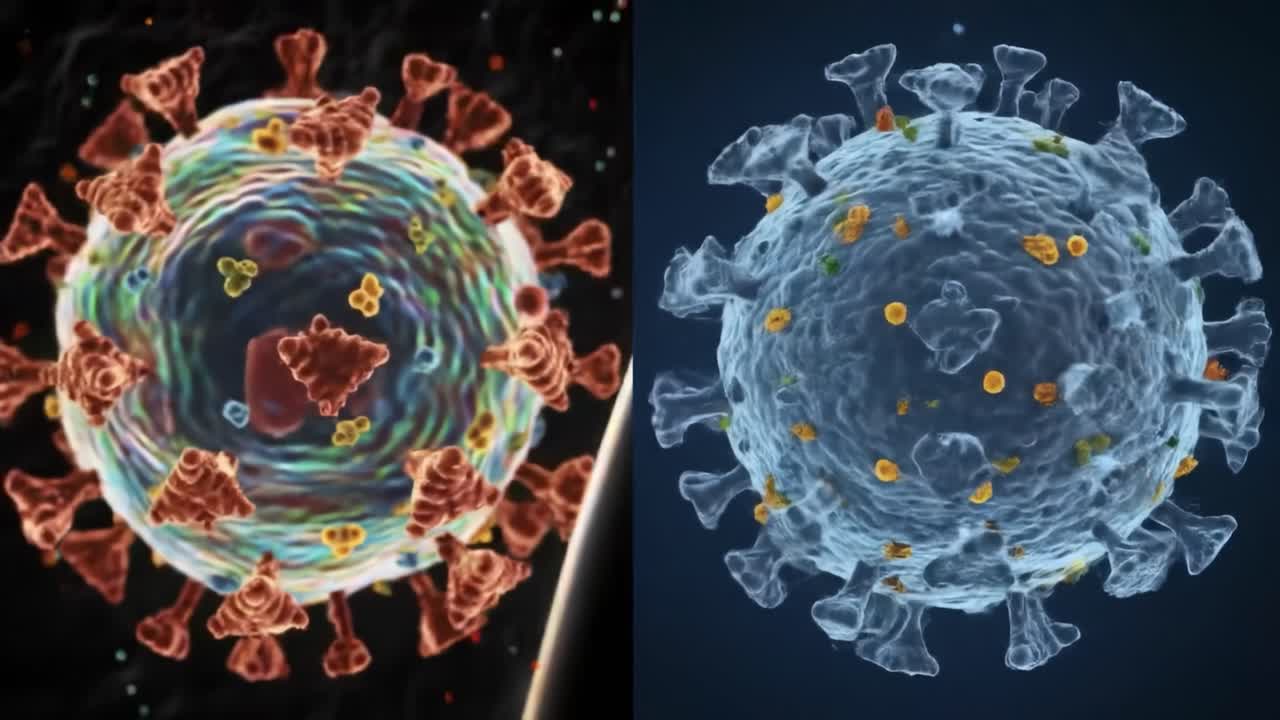 This animation showcases the intricate structure and behavior of a virus, providing viewers with a clear understanding of its components and how it interacts with host cells.