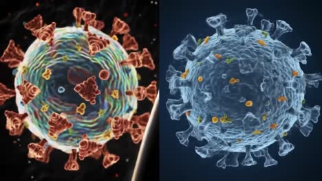 this animation showcases the intricate structure and behavior of a virus, providing viewers with a clear understanding of its components and how it interacts with host cells.