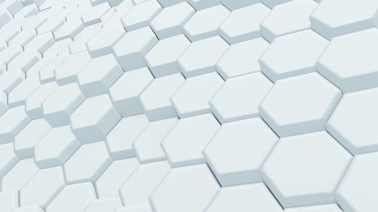 Abstract White Hexagonal Waving Surface Sci-Fi Background, 3d Loopable Animation 4k