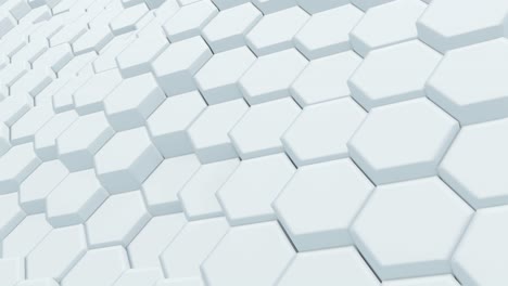 abstracto blanco hexagonal superficie ondulante fondo de ciencia ficción, animación en bucle 3d 4k