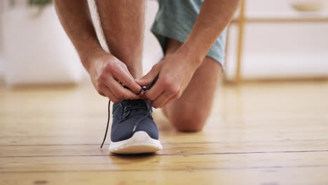 lacing up for his daily run