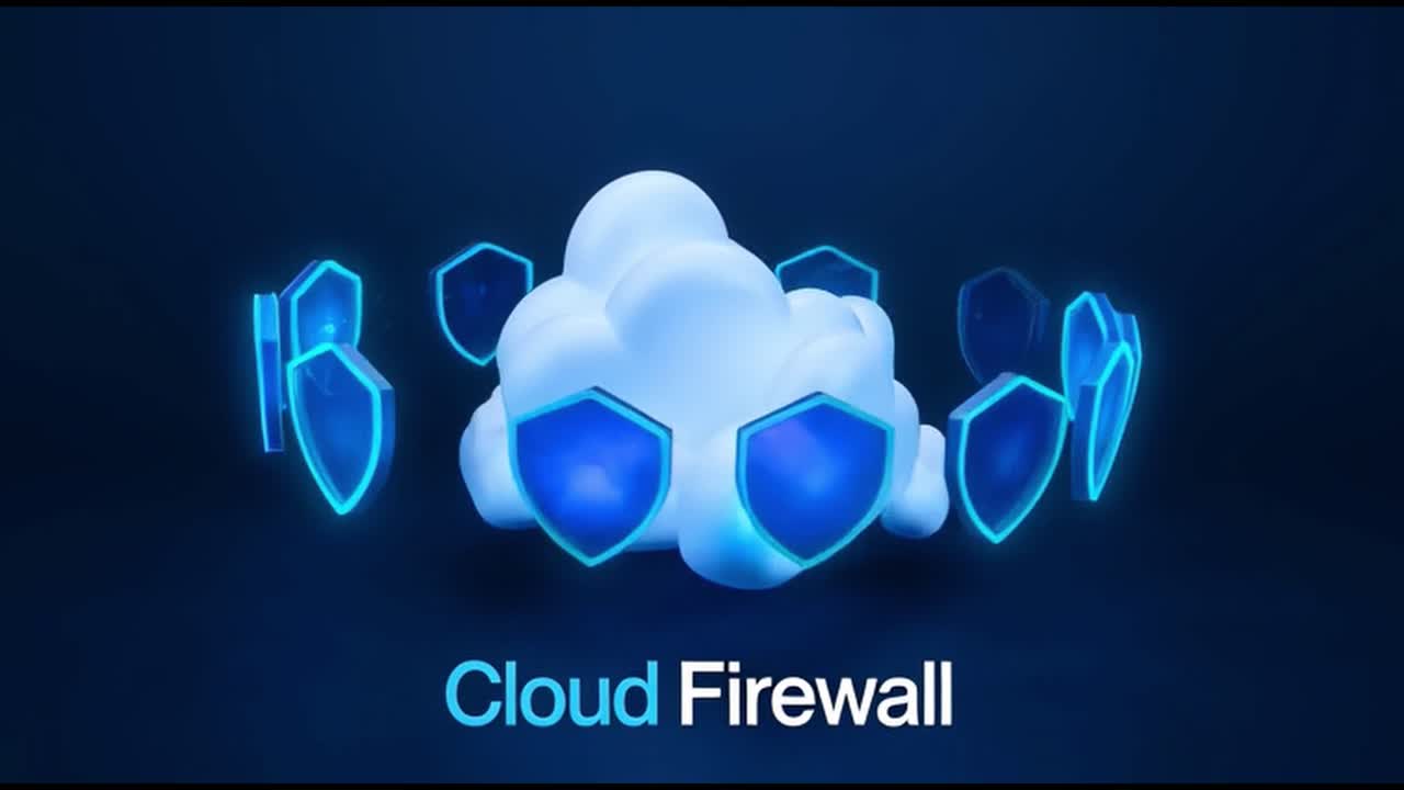 Animated Cloud Firewall with Rotating Security Shields
