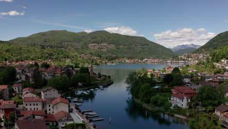 view of lake lugano in lavena ponte tresa