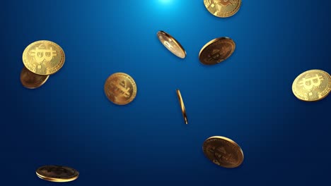 bitcoin btc coin and ethereum eth coins are rotating falling green screen loop animation background