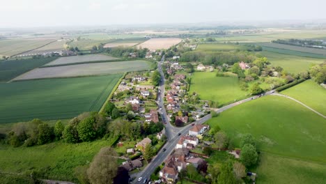 high altitude aerial video of a country road in kent