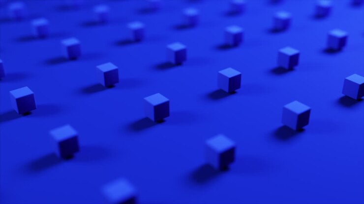 Abstract Blue Cube Pattern