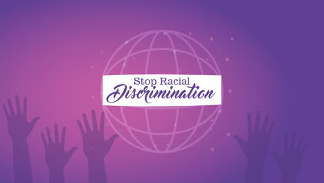 detener la campaña de racismo con las manos y el planeta esfera