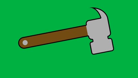 hammer animation isolated on green screen for labour day. green screen worker's day motion animation.