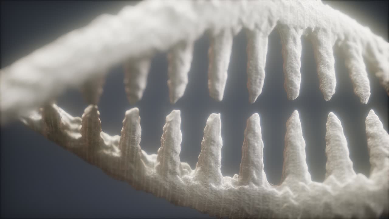 회색 배경에 있는 dna 분자