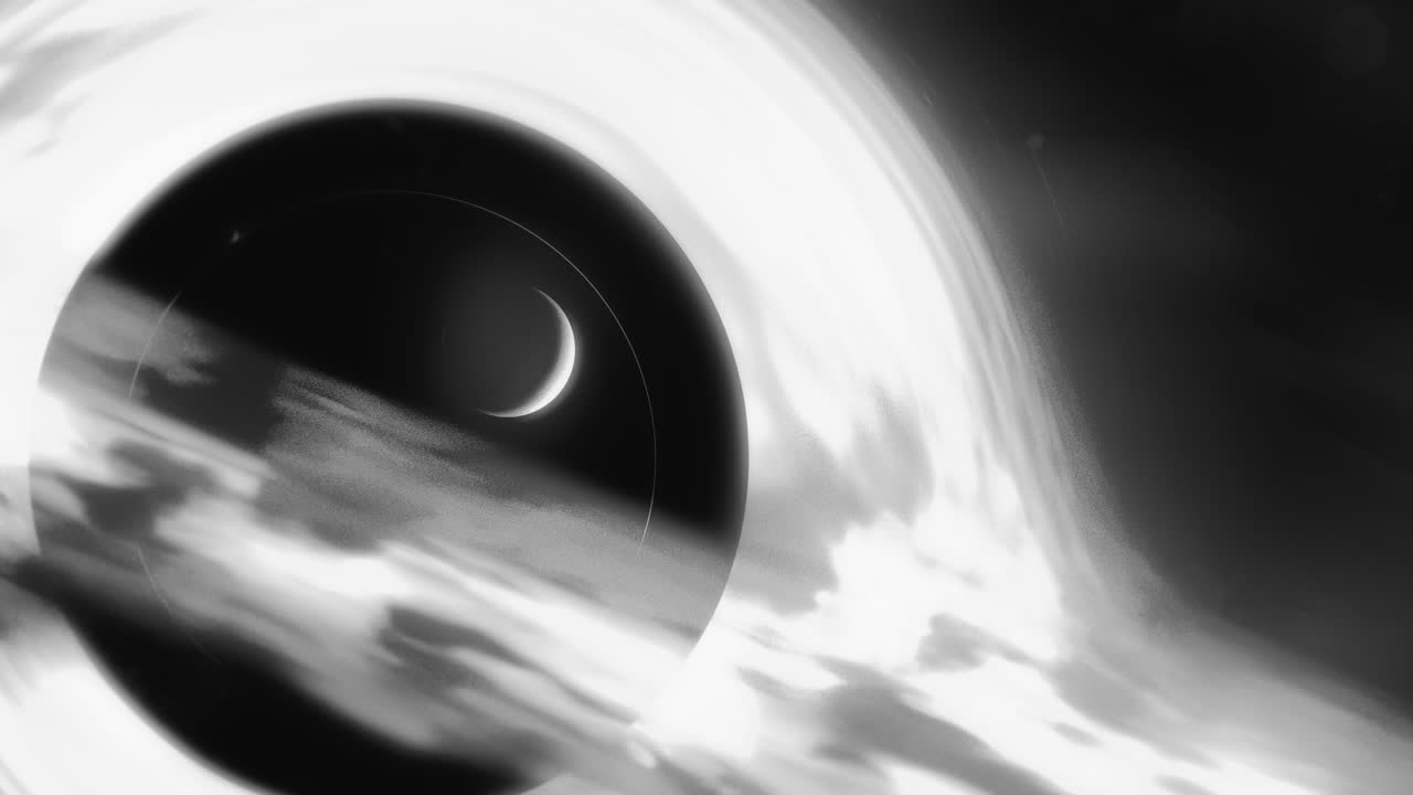 A black hole curves the space around