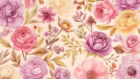 elegant watercolor floral pattern with pastel flowers