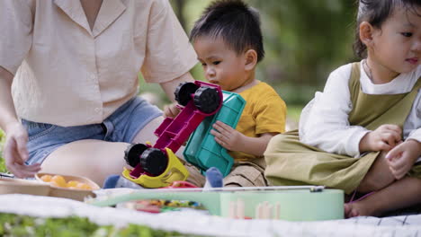 family in a picnic at the park