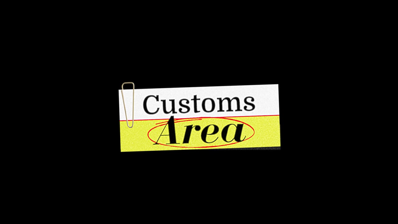 Animated Customs Area Text Highlighted on Sticky Note