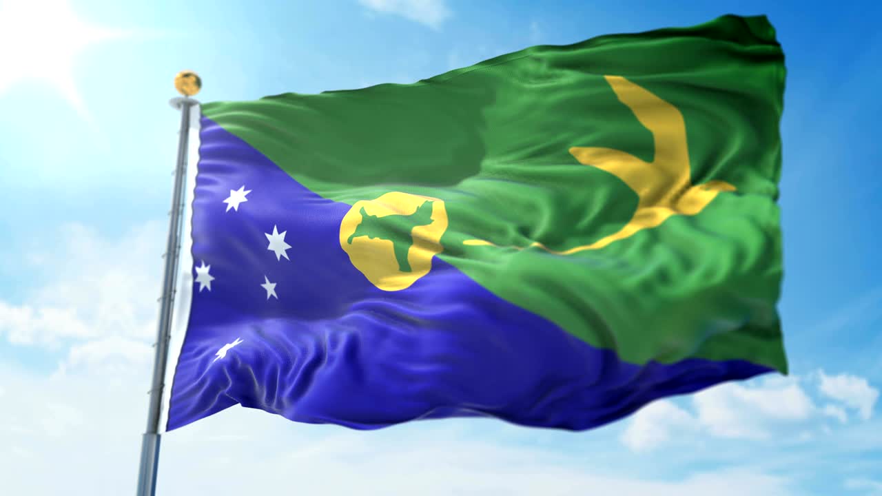 크리스마스 섬의 발은 3d 렌더링 영상으로 원활하게 을 수 있습니다. 아름다운 섬유 천 이 을 흔들고 있습니다.