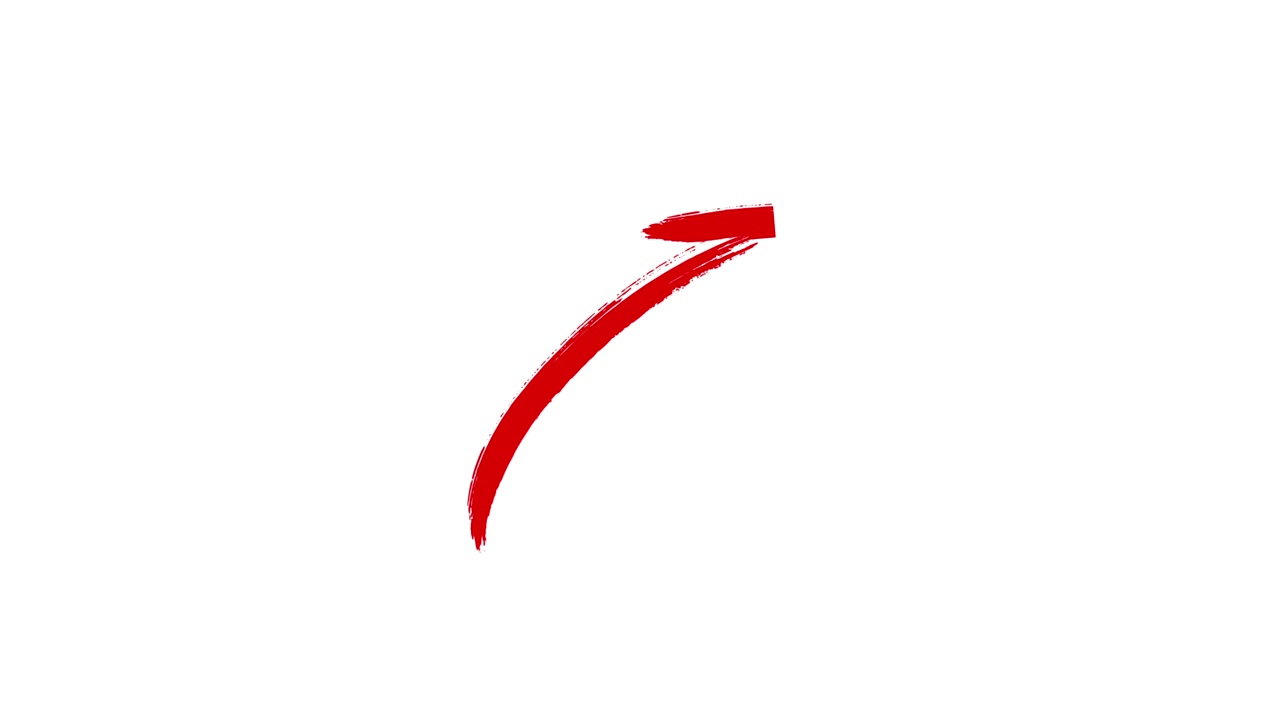 Red Brushstroke Arrow Pointing Up Right Animation
