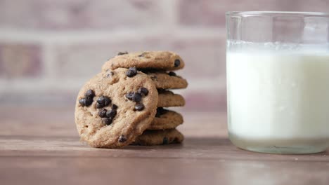 chocolate chip cookies and milk