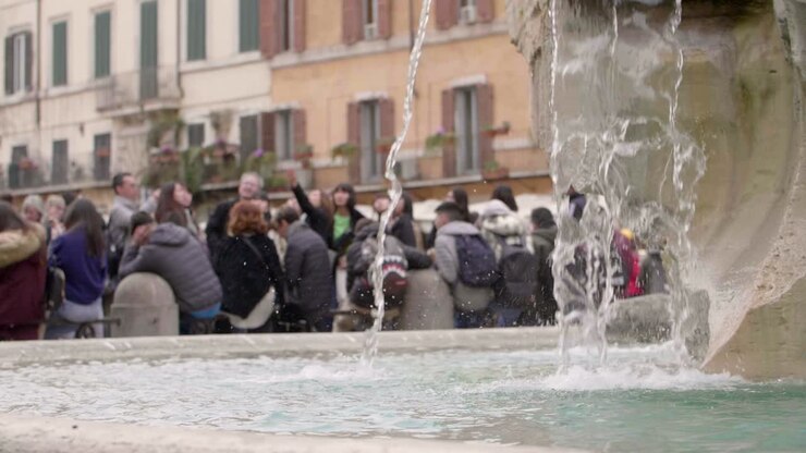 Spruzzi d'acqua nella fontana di Piazza Navona