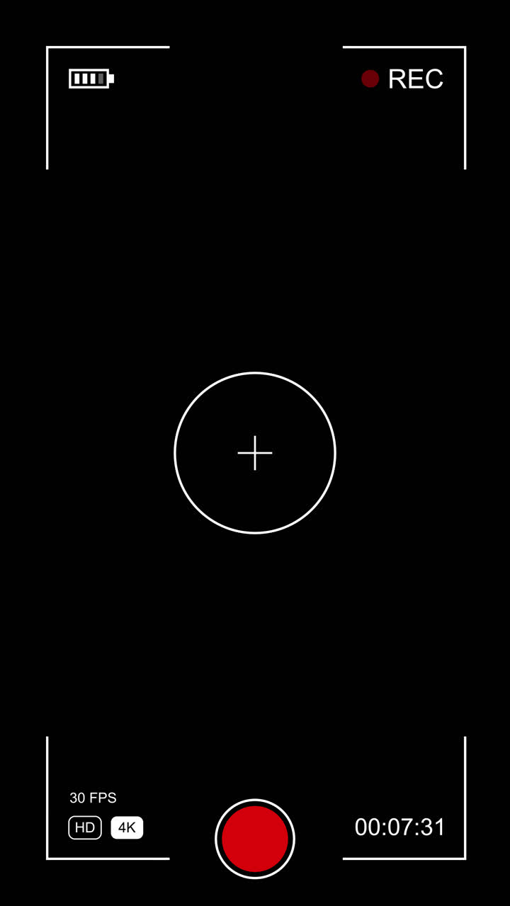Digital Camera Recording Interface Overlay with Timer and Indicators