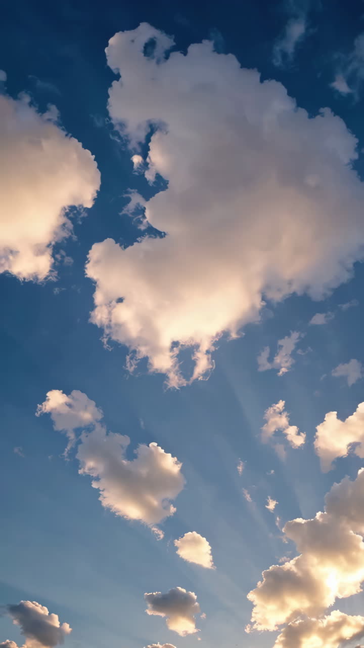 Sunlight Breaking Through Clouds in a Blue Sky