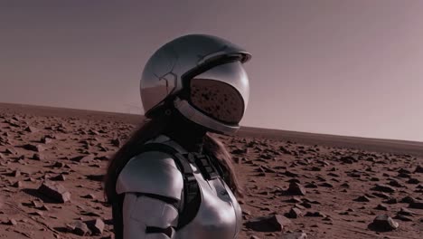 female astronaut on mars