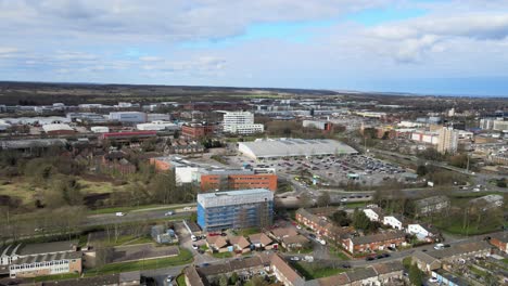 Stevenage-Hertfordshire-England-asda-supermarket-Aerial-4K