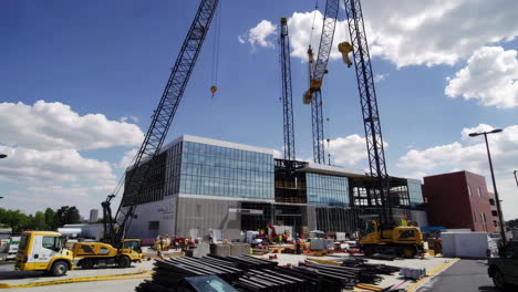 construction of a modern office building