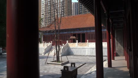 Edificio-Del-Templo-Confuciano,-Barbilla-Antigua