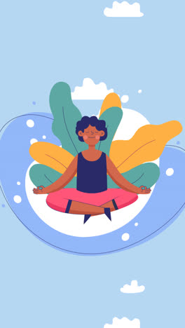 motion graphic of meditation concept illustration